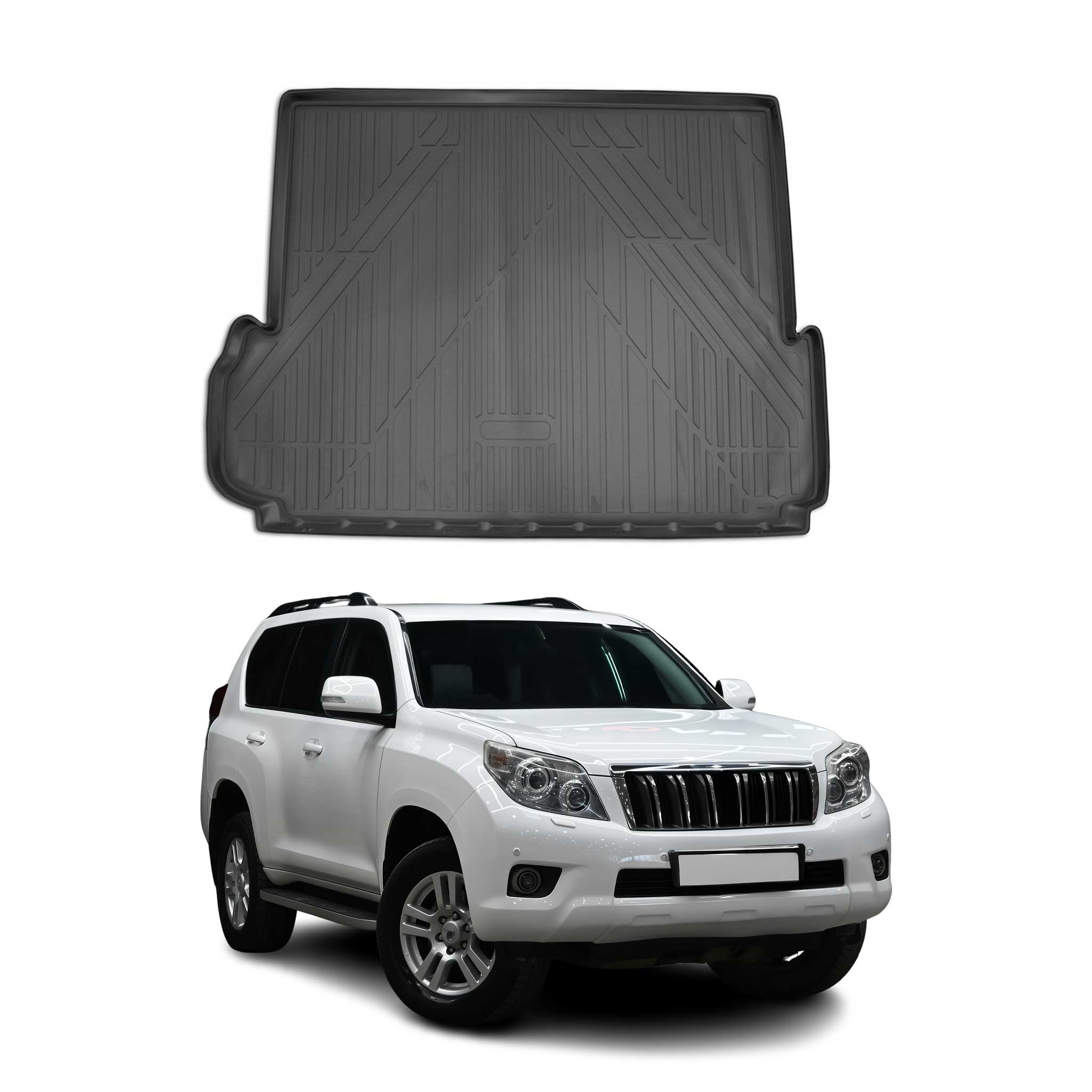 OMAC Bandeja Maletero Alfombrilla para Toyota Land Cruiser 2013-2021 Negro TPE