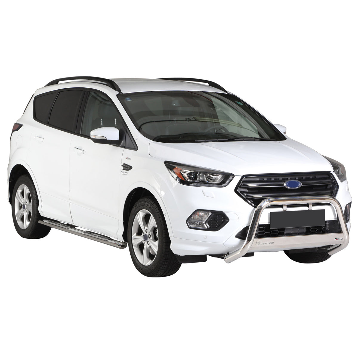 Bull Barra Frontal para Ford Kuga 2017-2019 Plata Brillante Acero