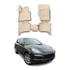OMAC Alfombrillas De Coche para Porsche Cayenne 2010-2016 Beige Goma TPE 4Pza