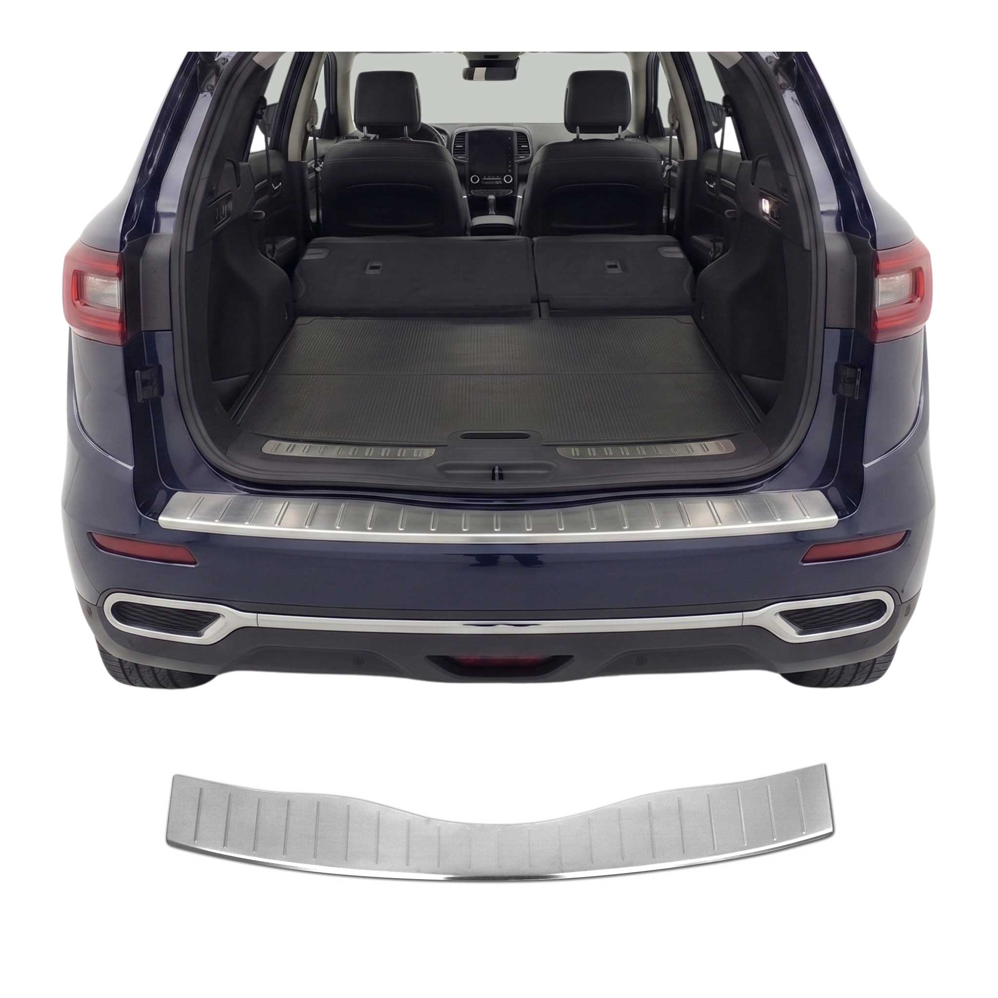 Protector de Parachoques Trasero para Renault Koleos 2016-2024 Acero cepillado