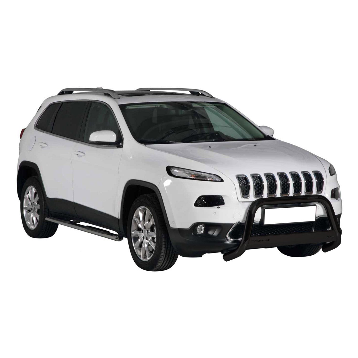 Bull Barra Frontal para Jeep Cherokee 2013-2018 Negro Brillante Acero