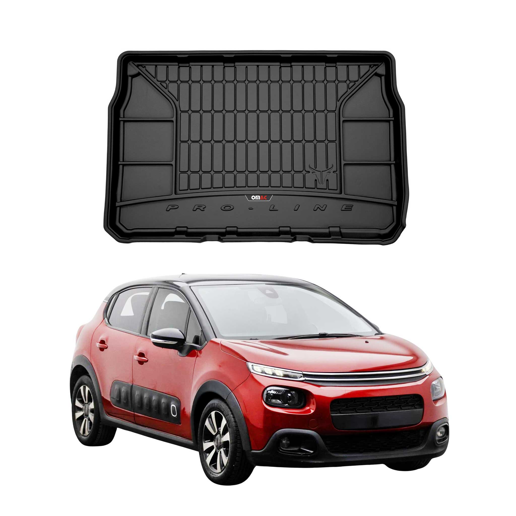 OMAC Premium Bandeja Maletero Alfombrilla para Citroen C3 2016-2024 Negro TPE