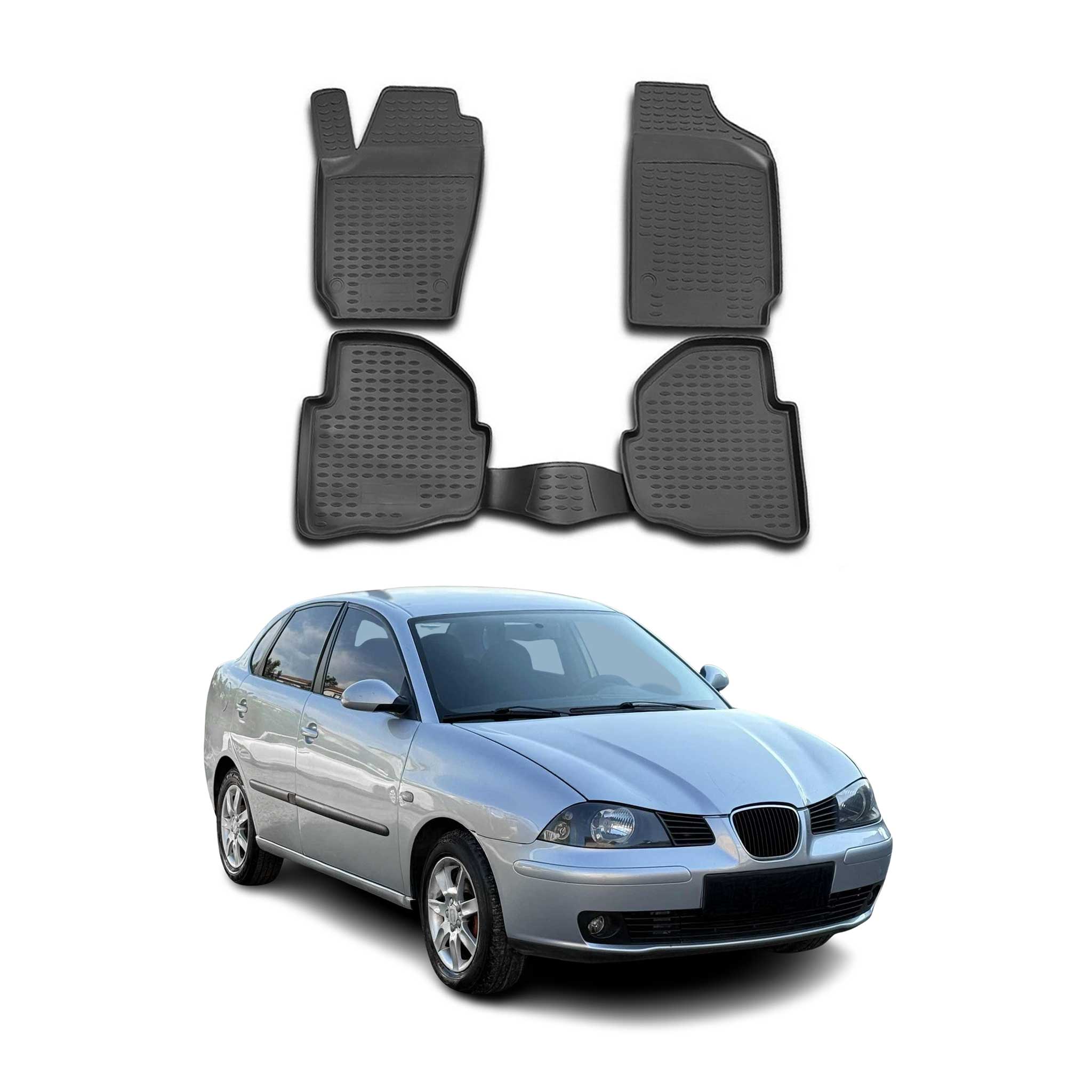 OMAC Alfombrillas De Coche para Seat Cordoba 2003-2009 Negro Goma TPE 4Pza