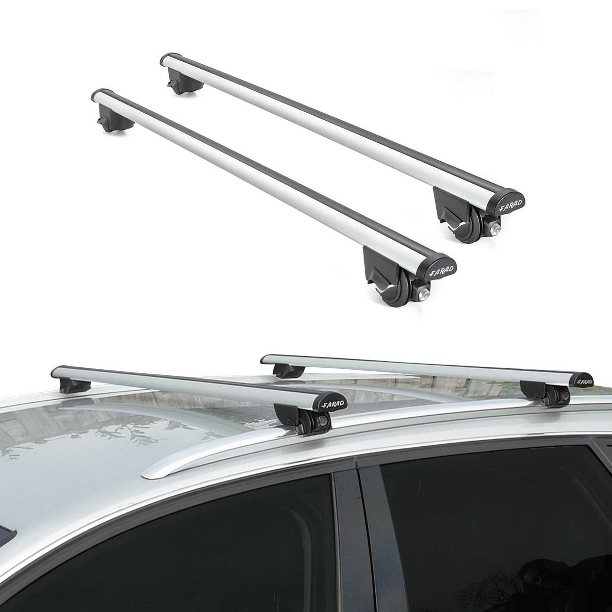 Barras Techo Coche Aluminio 120cm 100kg Gris 2Pza