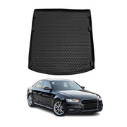 OMAC Bandeja Maletero Alfombrilla para Audi A4 B8 Sedán 2008-2015 Negro Goma TPE