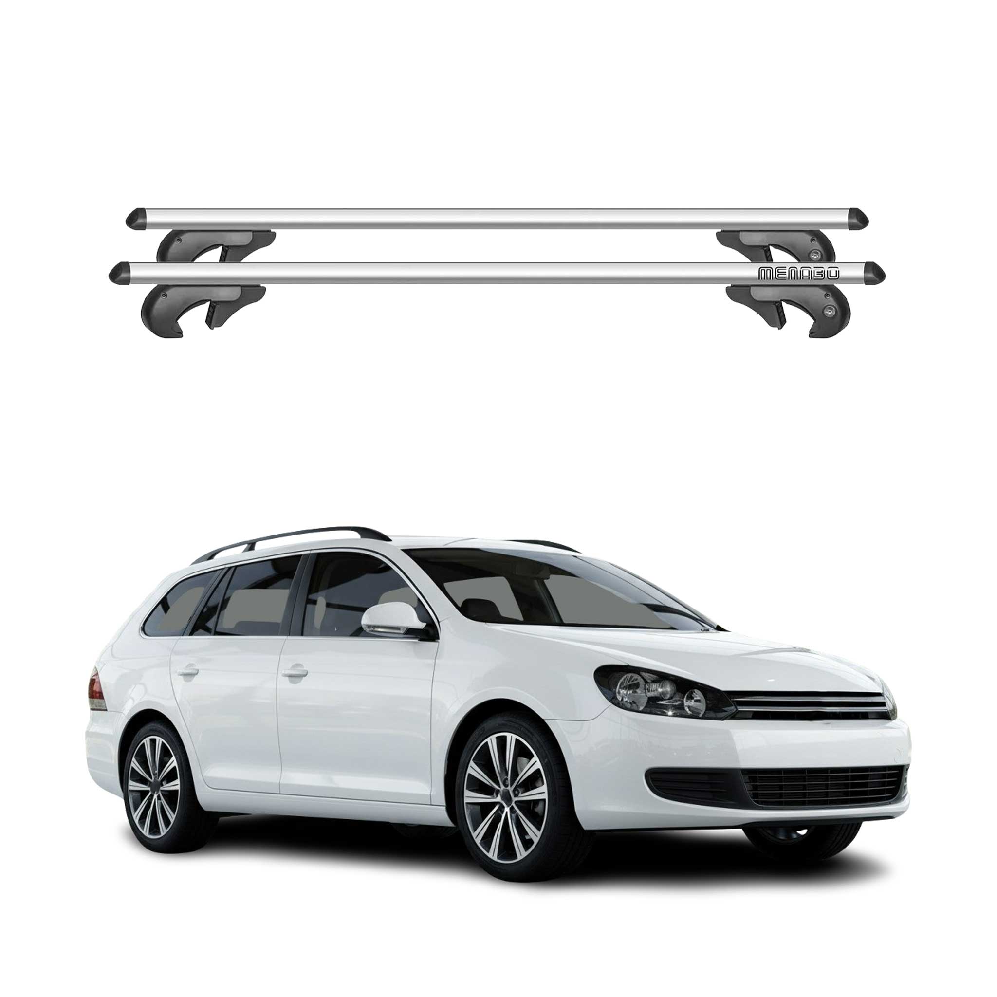Menabo Barras de Techo Baca para VW Jetta Familiar 2008-2025 Gris Aluminio 2Pza