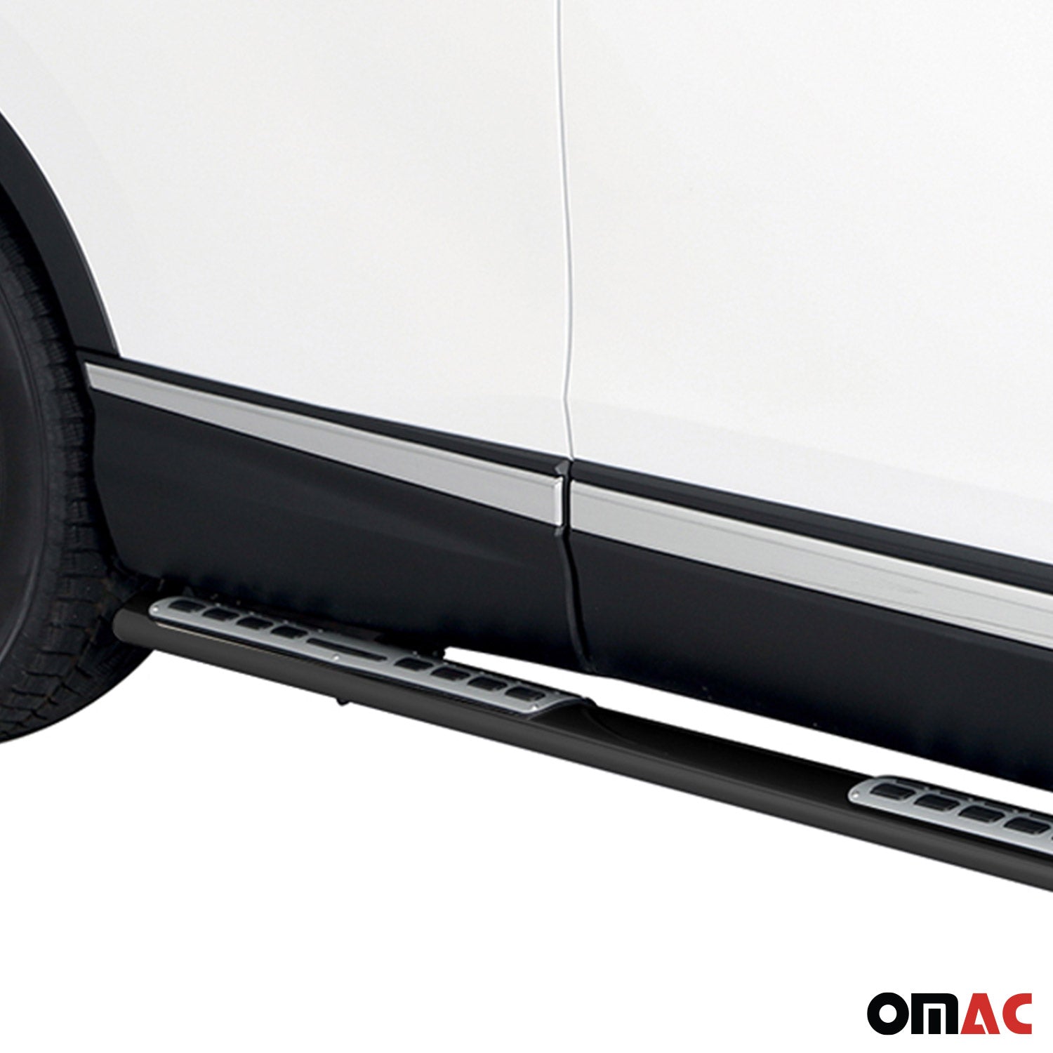 Par de Estribos Barras Laterales para Honda CR-V Hybrid 2019-2025 Negro Acero