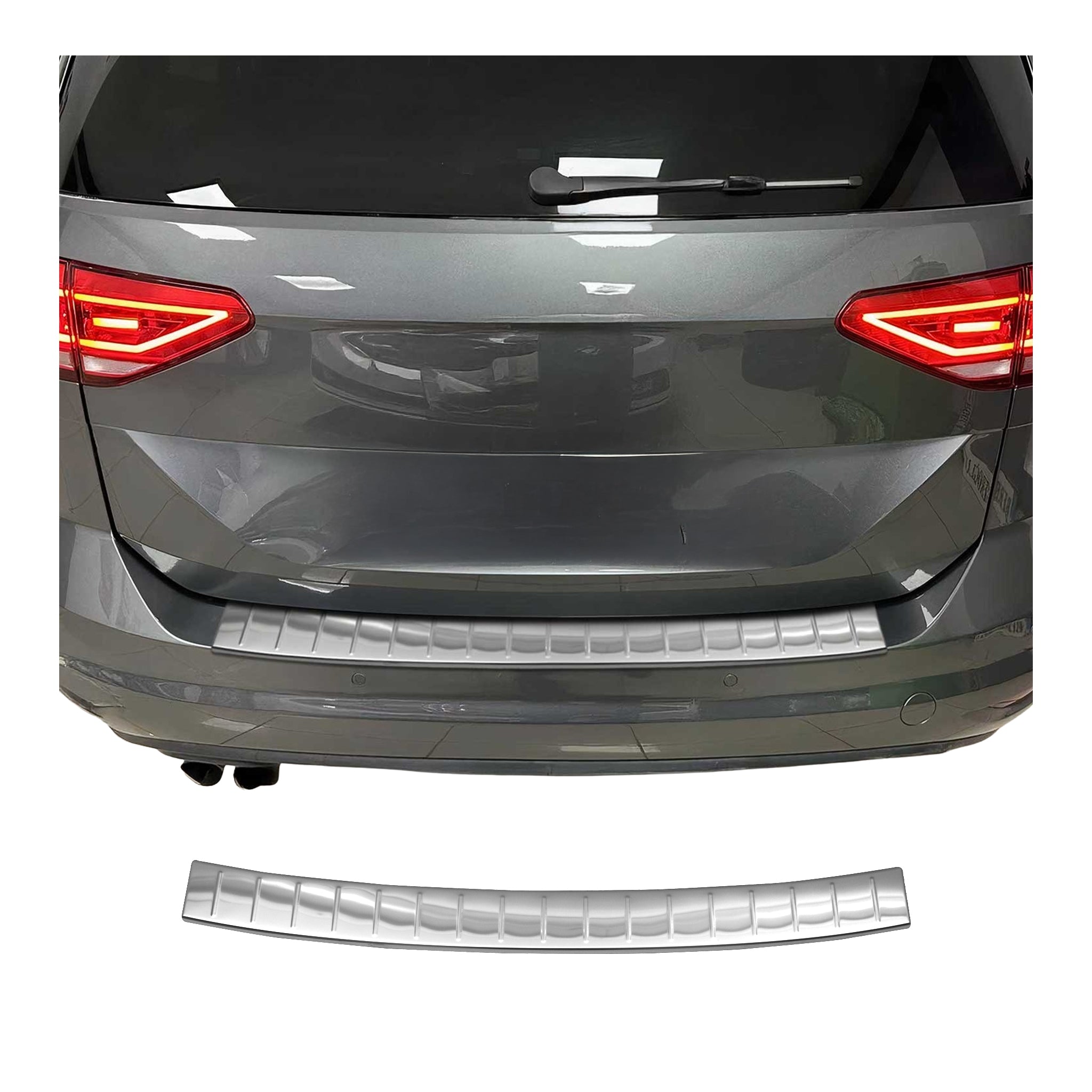 Protector de Parachoques Trasero para VW Touran 2015-2024 Plata Brillante Acero
