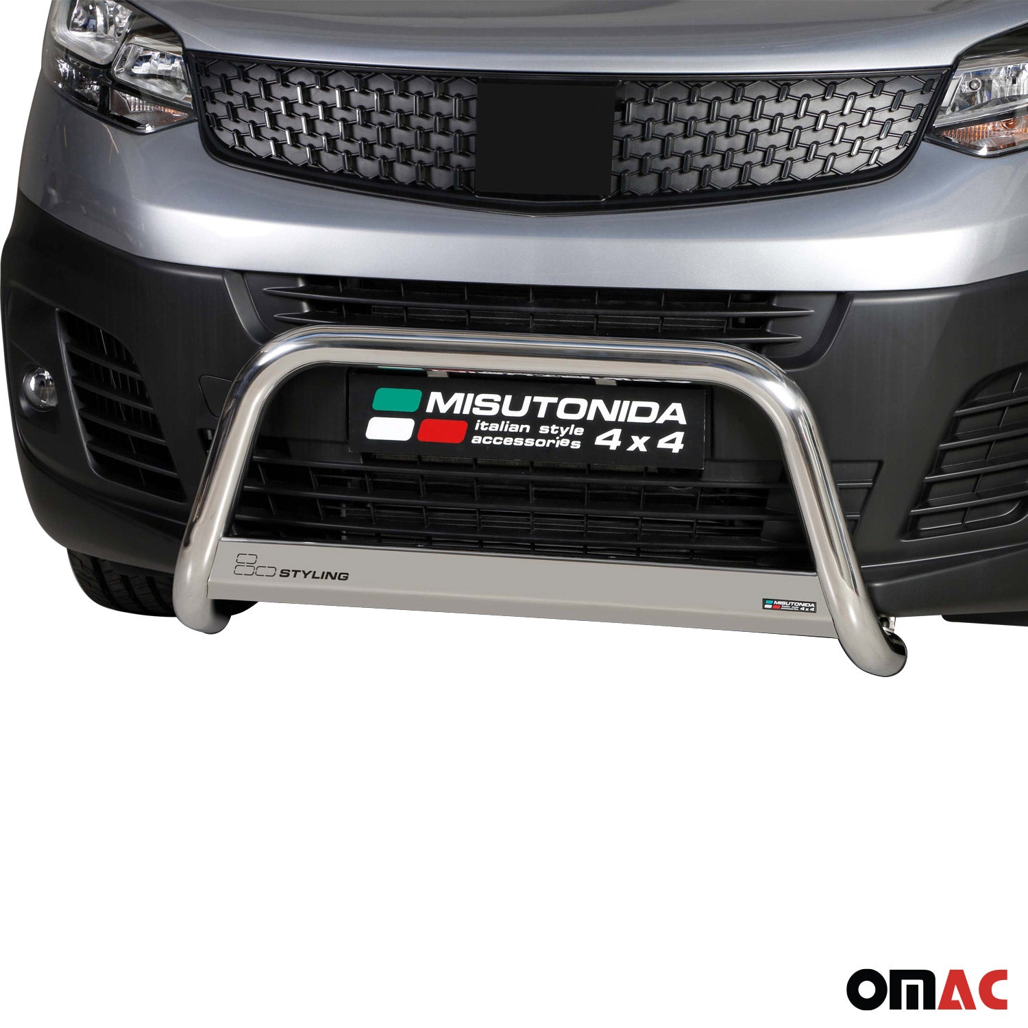 Bull Barra Frontal para Fiat Scudo 2022-2025 Plata Brillante Acero 1Pza
