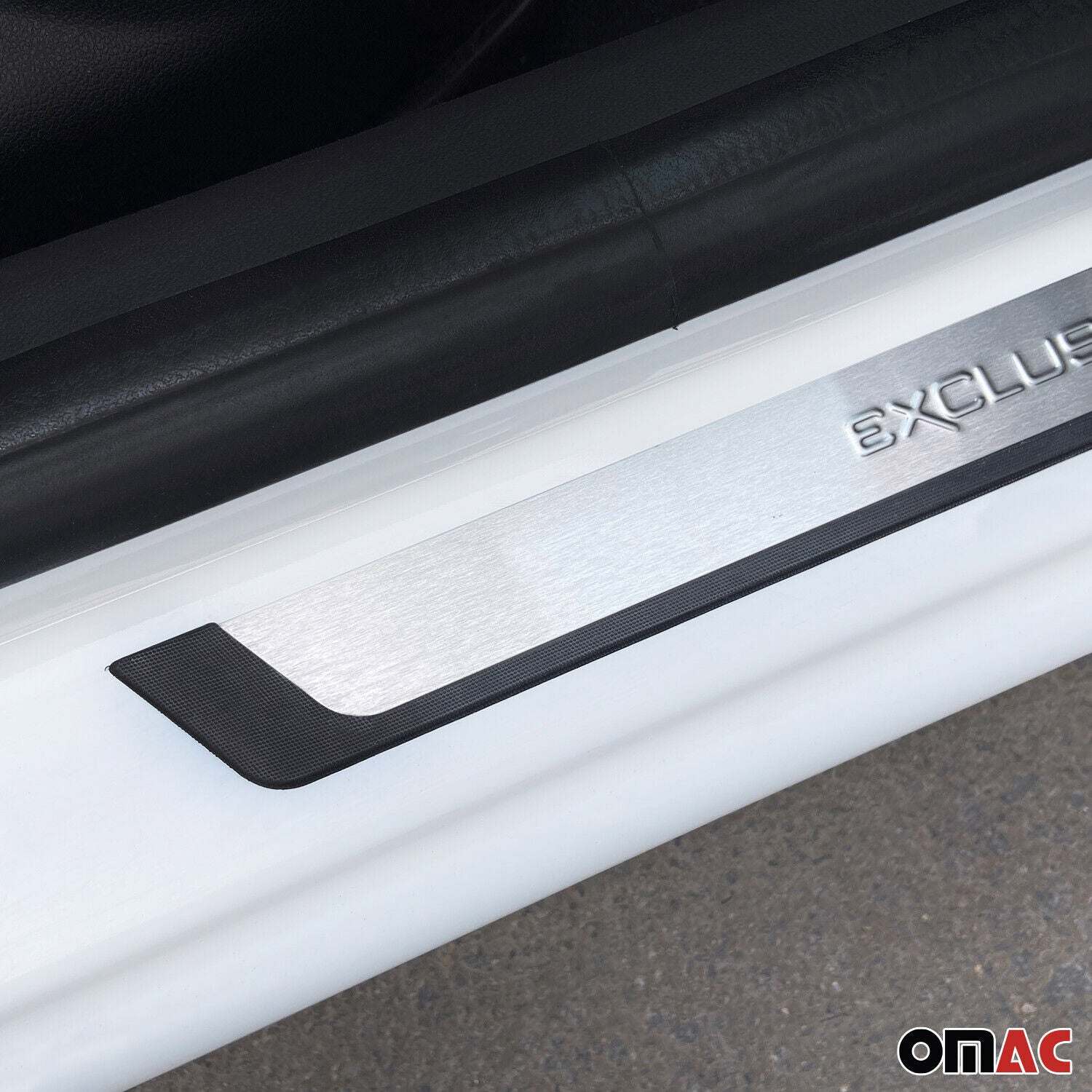 Placa del coche Umbral Cubierta Universal Plata Acero cromo 4 Pcs