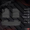 OMAC Premium Alfombrillas De Coche para Peugeot 5008 2009-2017 Negro TPE Goma 3x
