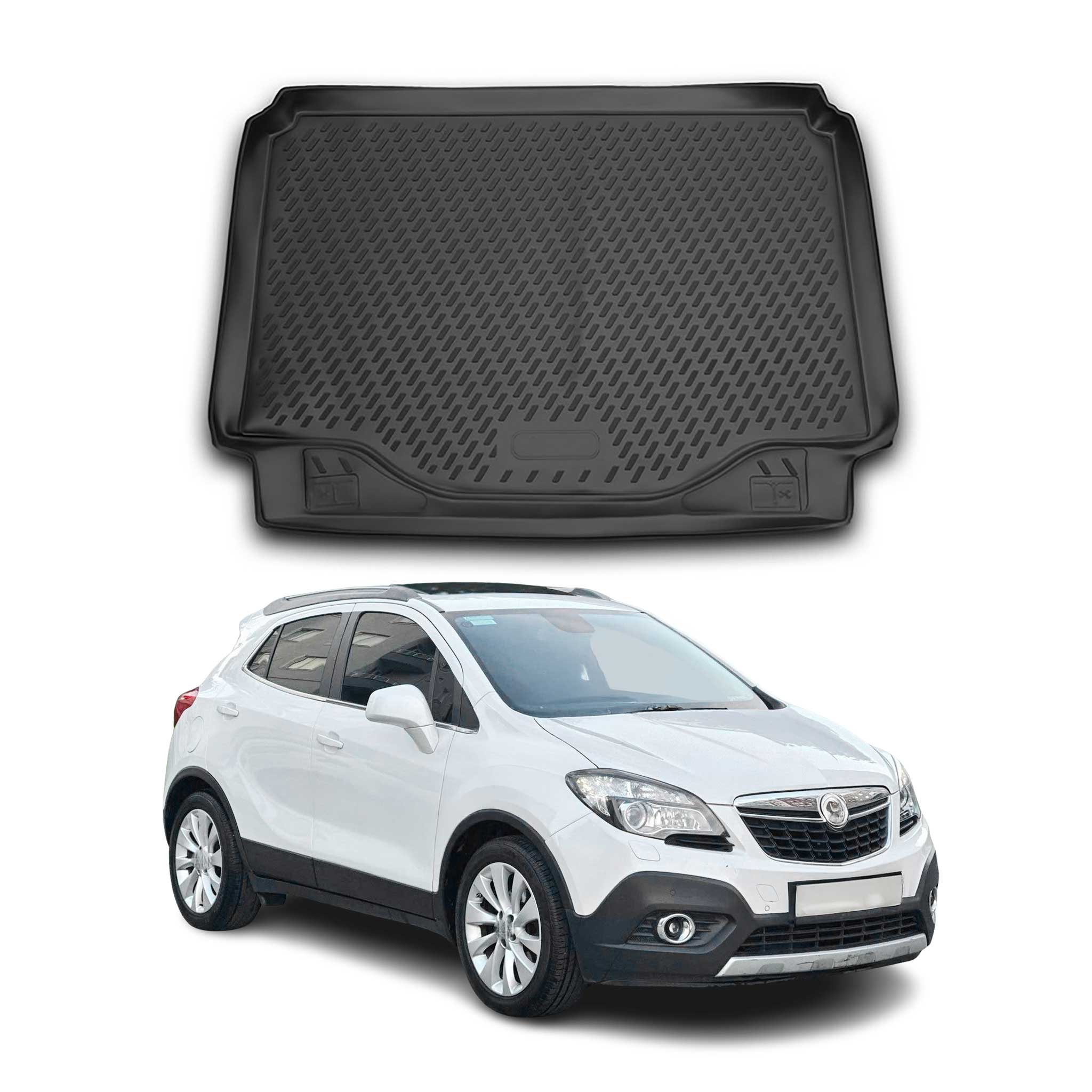 OMAC Bandeja Maletero Alfombrilla para Opel Mokka 2012-2020 Negro Goma TPE 1Pza