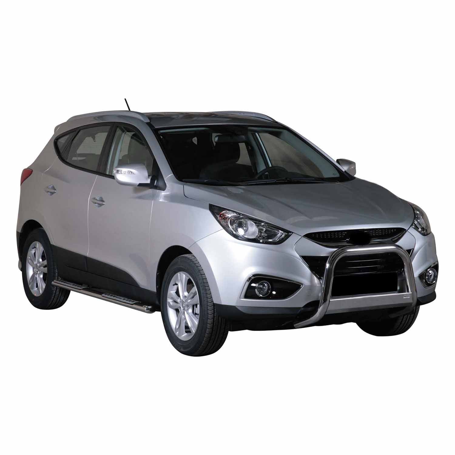 Par de Estribos Barras Laterales para Hyundai ix35 2009-2015 Plata Acero 2x