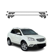 Menabo Barras de Techo Baca para Ssangyong Korando C200 2010-2019 Gris Alu 2Pza