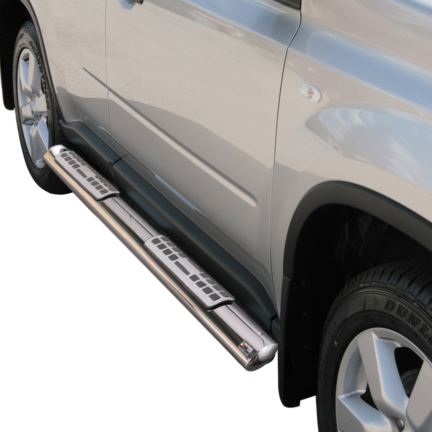 Par de Estribos Barras Laterales para Nissan X-Trail 2007-2010 Plata Acero 2x