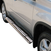 Par de Estribos Barras Laterales para Nissan X-Trail 2007-2010 Plata Acero 2x