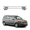 Menabo Barras de Techo Coche Barra para VW Touran 2010-2015 Gris Aluminio 2Pza