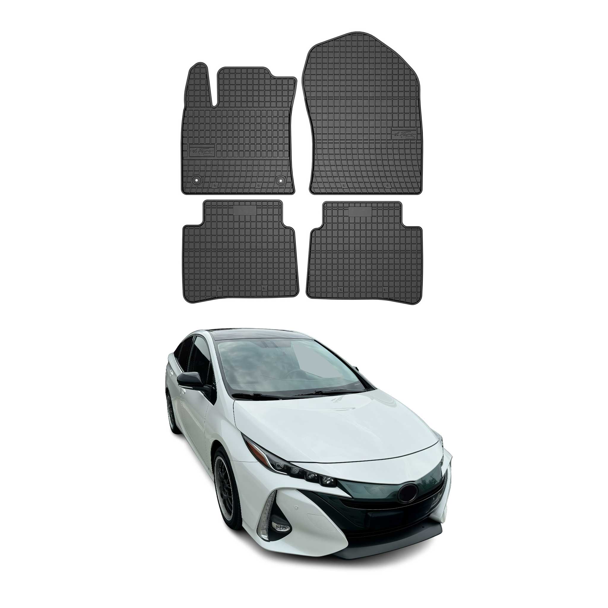 OMAC Alfombrillas De Coche para Toyota Prius 2015-2025 Negro Goma 4Pza