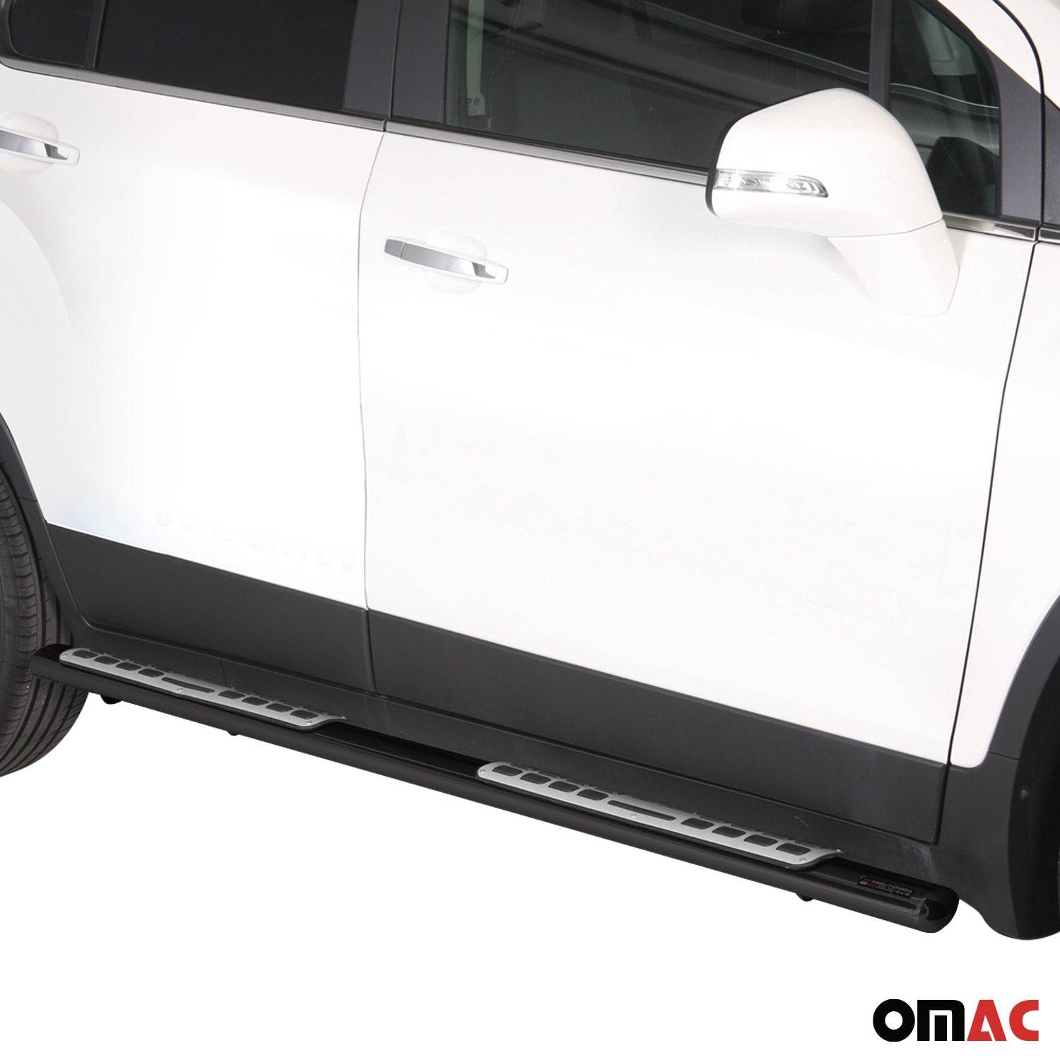 Par de Estribos Barras Laterales para Chevrolet Trax 2013-2016 Negro Acero