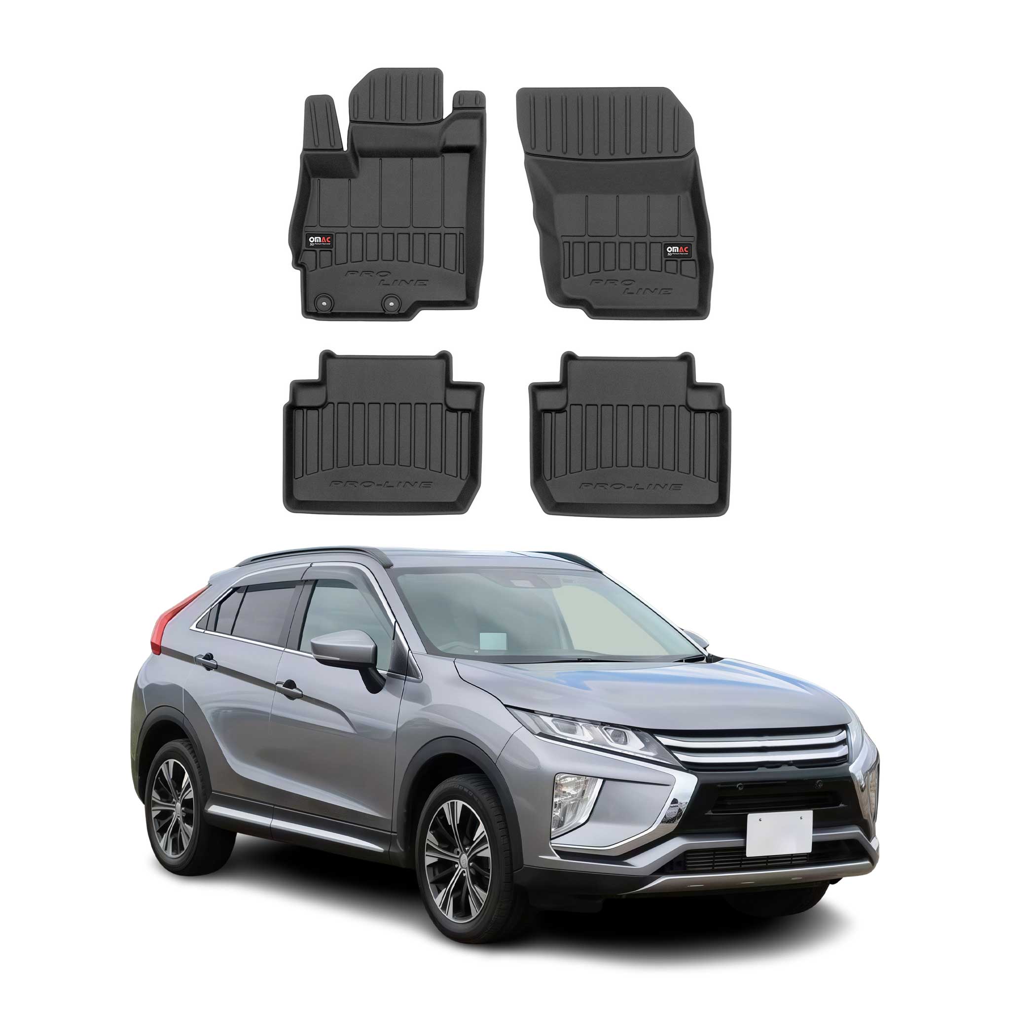 OMAC Premium Alfombrillas Coche para Mitsubishi Eclipse Cross 2017-2024 TPE 4x