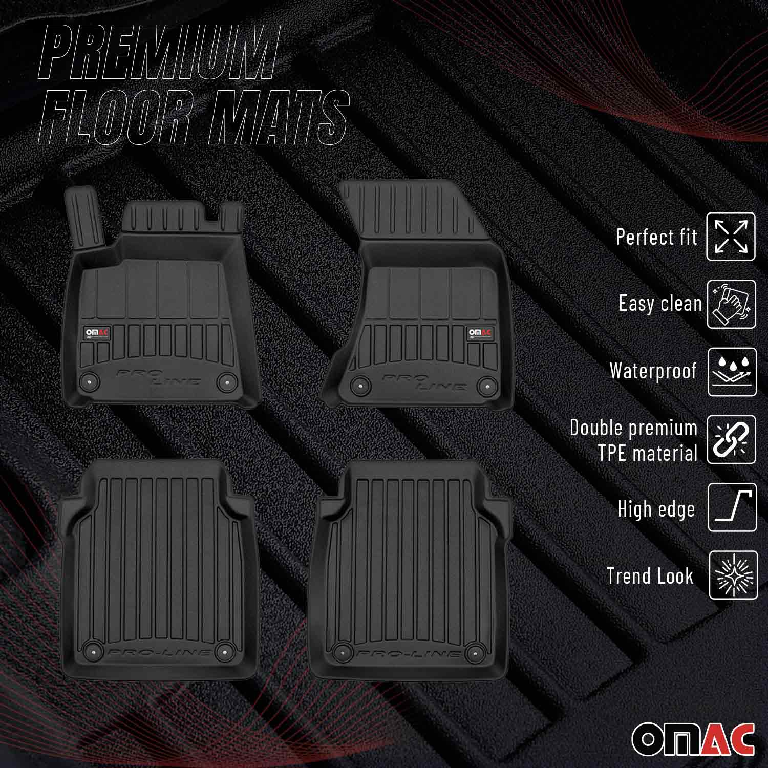 OMAC Premium Alfombrillas De Coche para Audi A8 D4 Long 2009-2018 Goma 4x