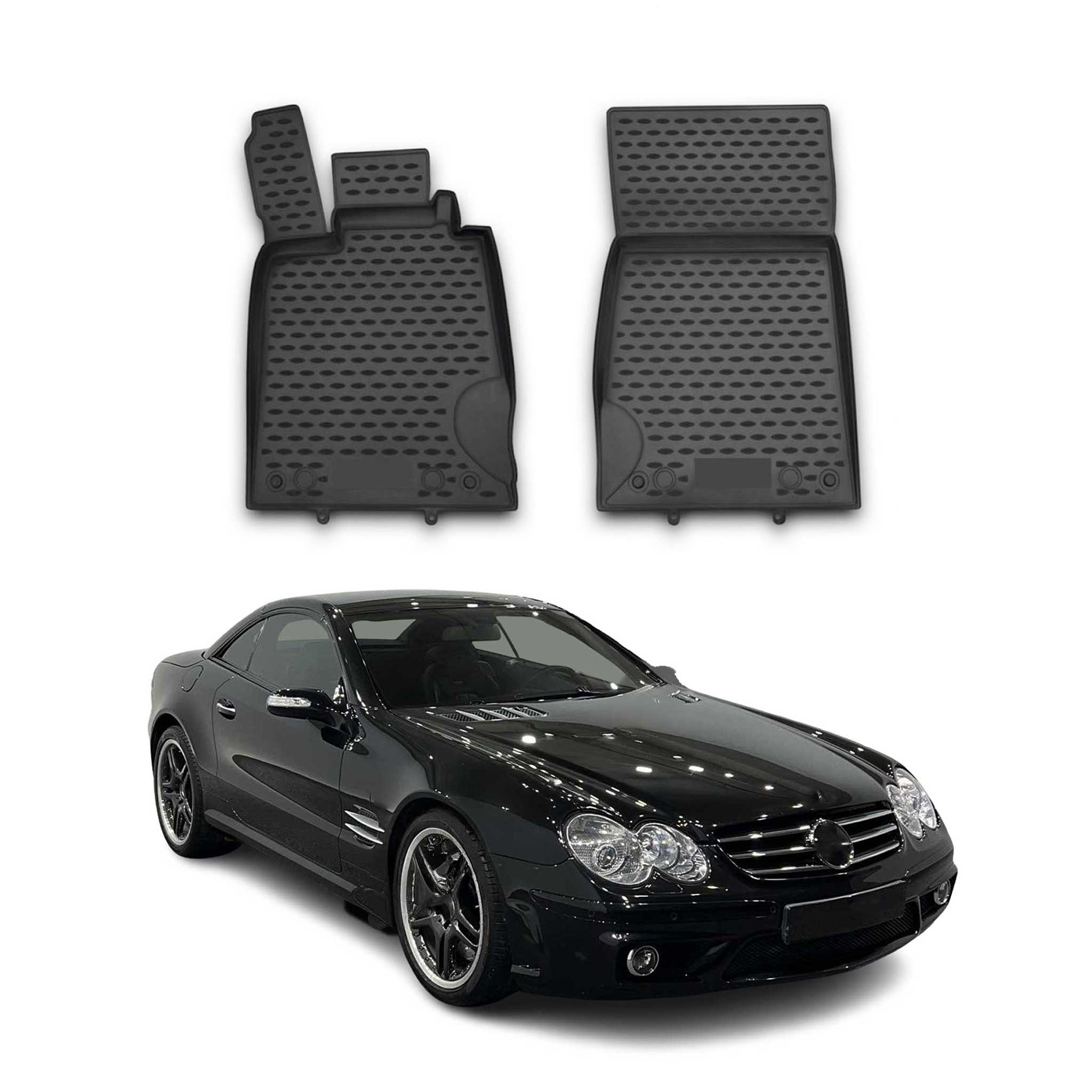 OMAC Alfombrillas De Coche para Mercedes SL R230 2008-2012 Negro Goma TPE 2Pza