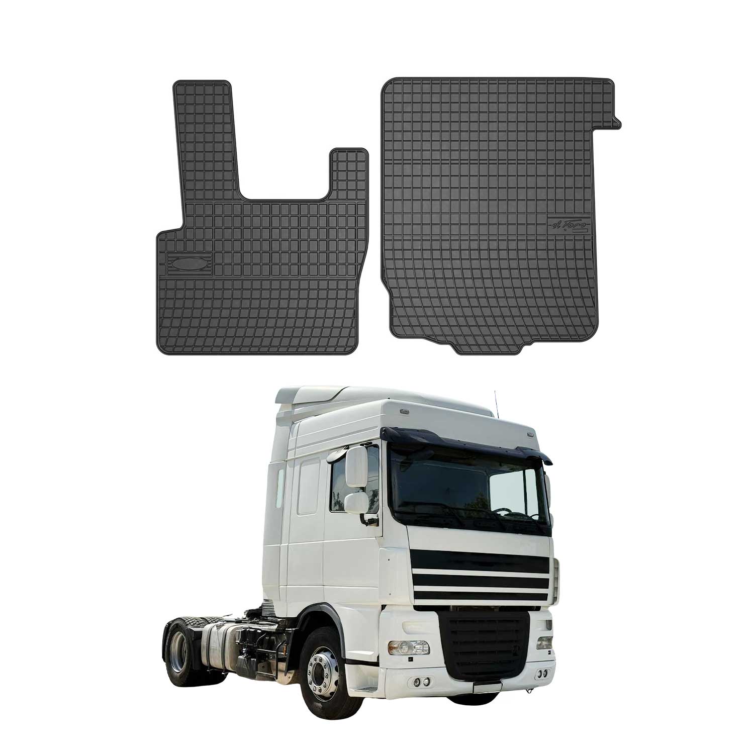 OMAC Alfombrillas De Coche para DAF XF 95 105 1997-2025 Negro Goma 2Pza