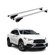 Menabo Barras Techo Coche Baca para Infiniti QX30 2016-2025 Gris Aluminio 2Pza