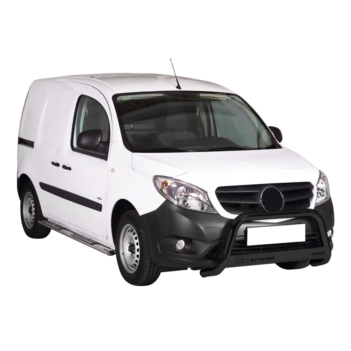 Bull Barra Frontal para Mercedes Citan 2012-2020 Negro Brillante Acero 1Pza