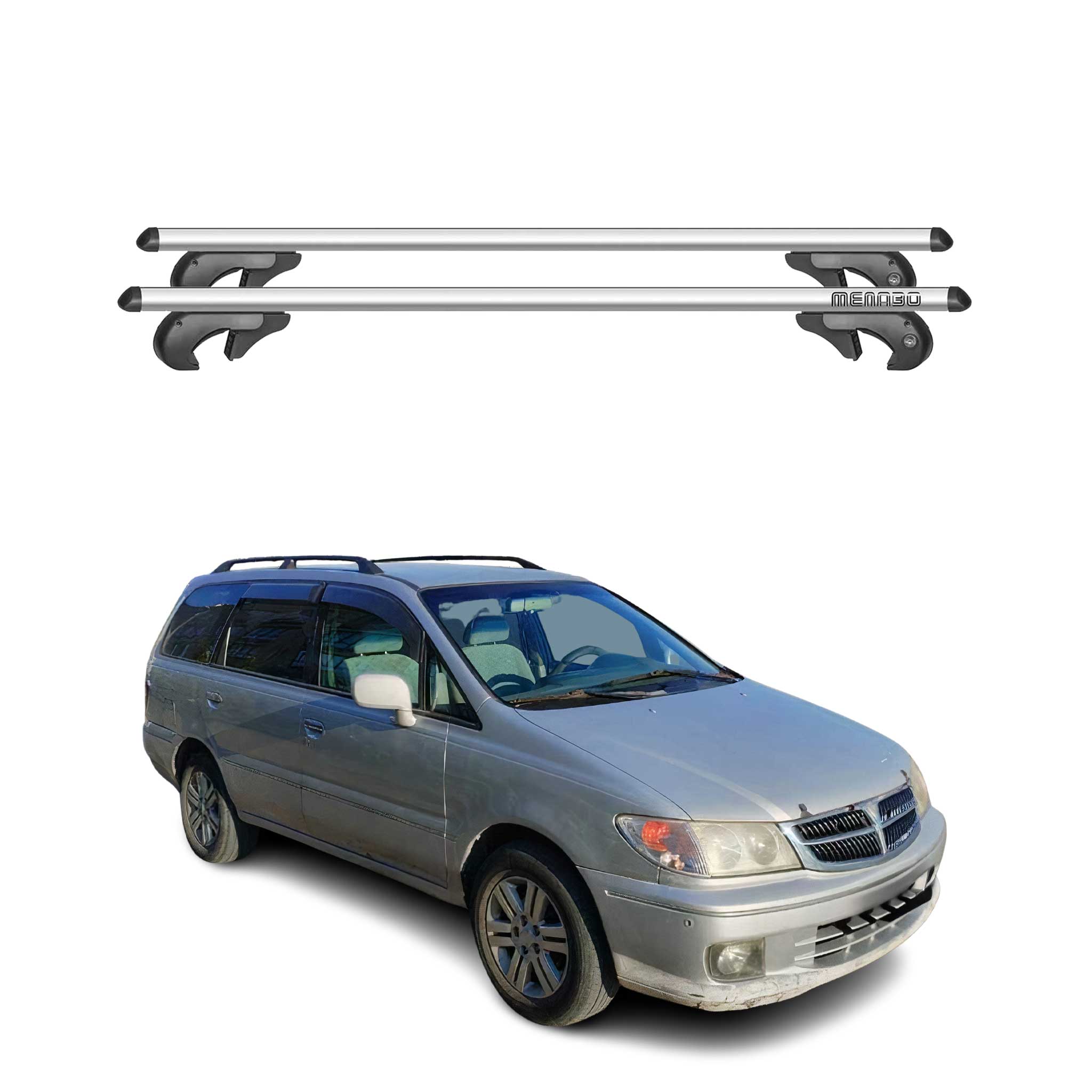 Menabo Barras de Techo Baca para Nissan Presage 1998-2009 Gris Aluminio 2Pza