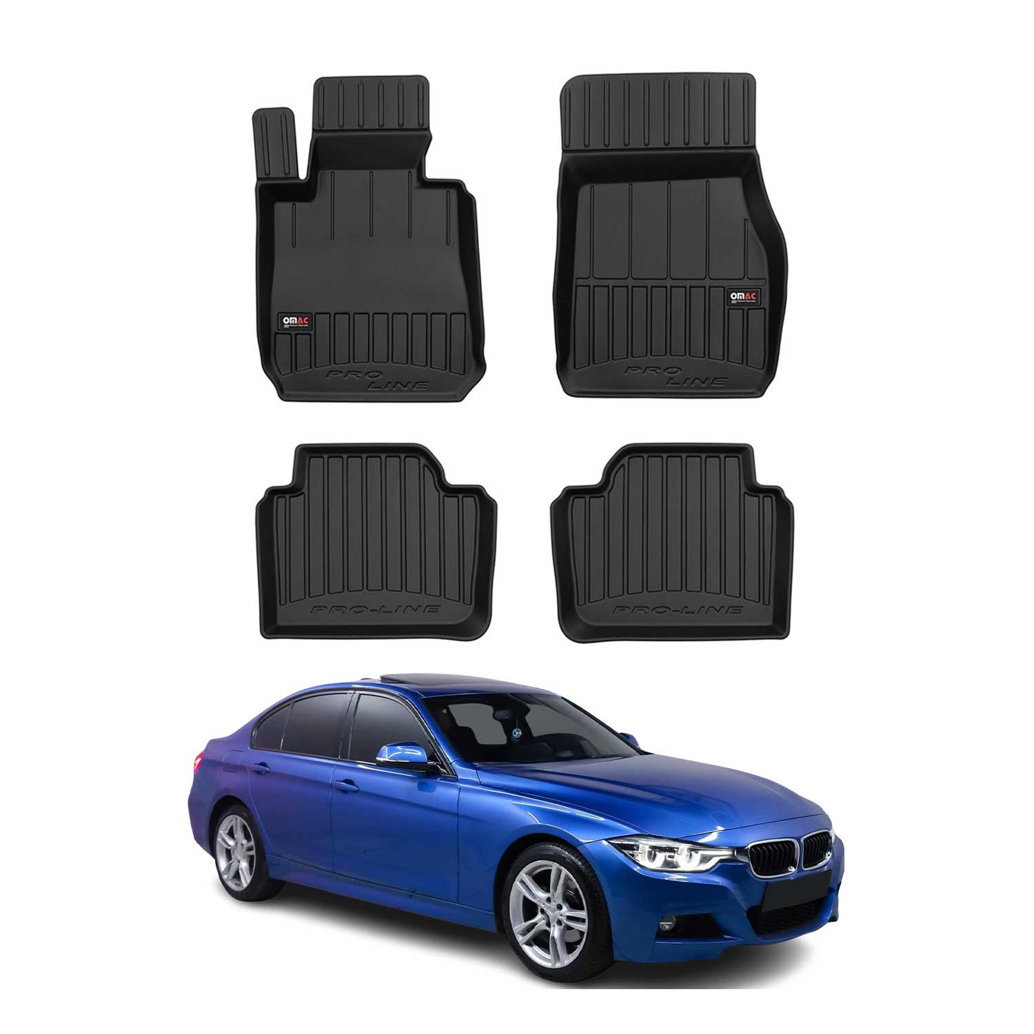 OMAC Premium Alfombrillas De Coche para BMW Serie 3 F31 Touring 2011-2019 TPE 4x