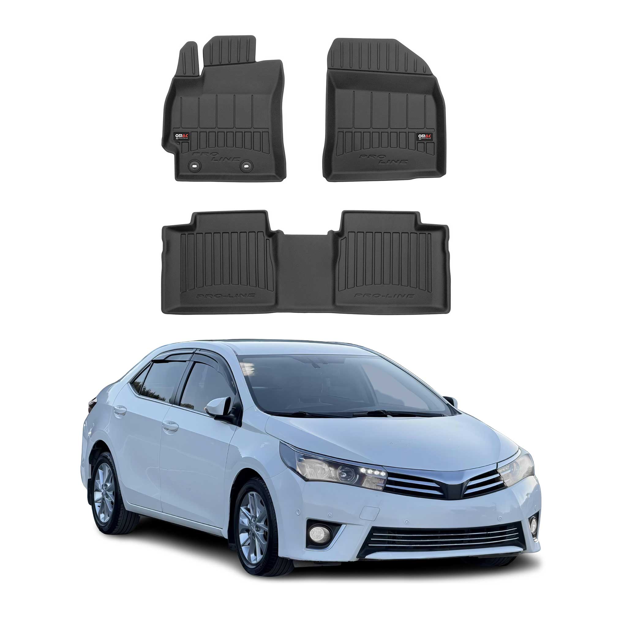 OMAC Premium Alfombrillas Coche para Toyota Corolla Familiar Sedán 2012-2018 TPE