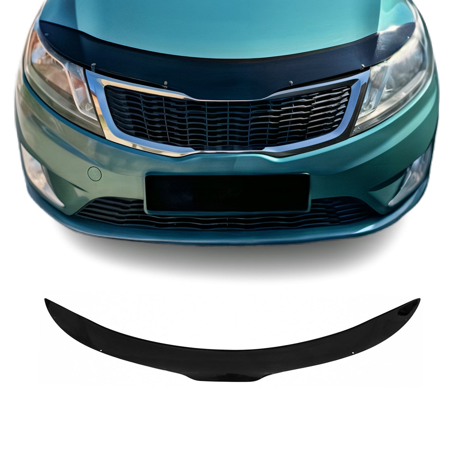 Deflector de Capó para Kia Rio 2011-2017 Oscuro Brillante Acrílico