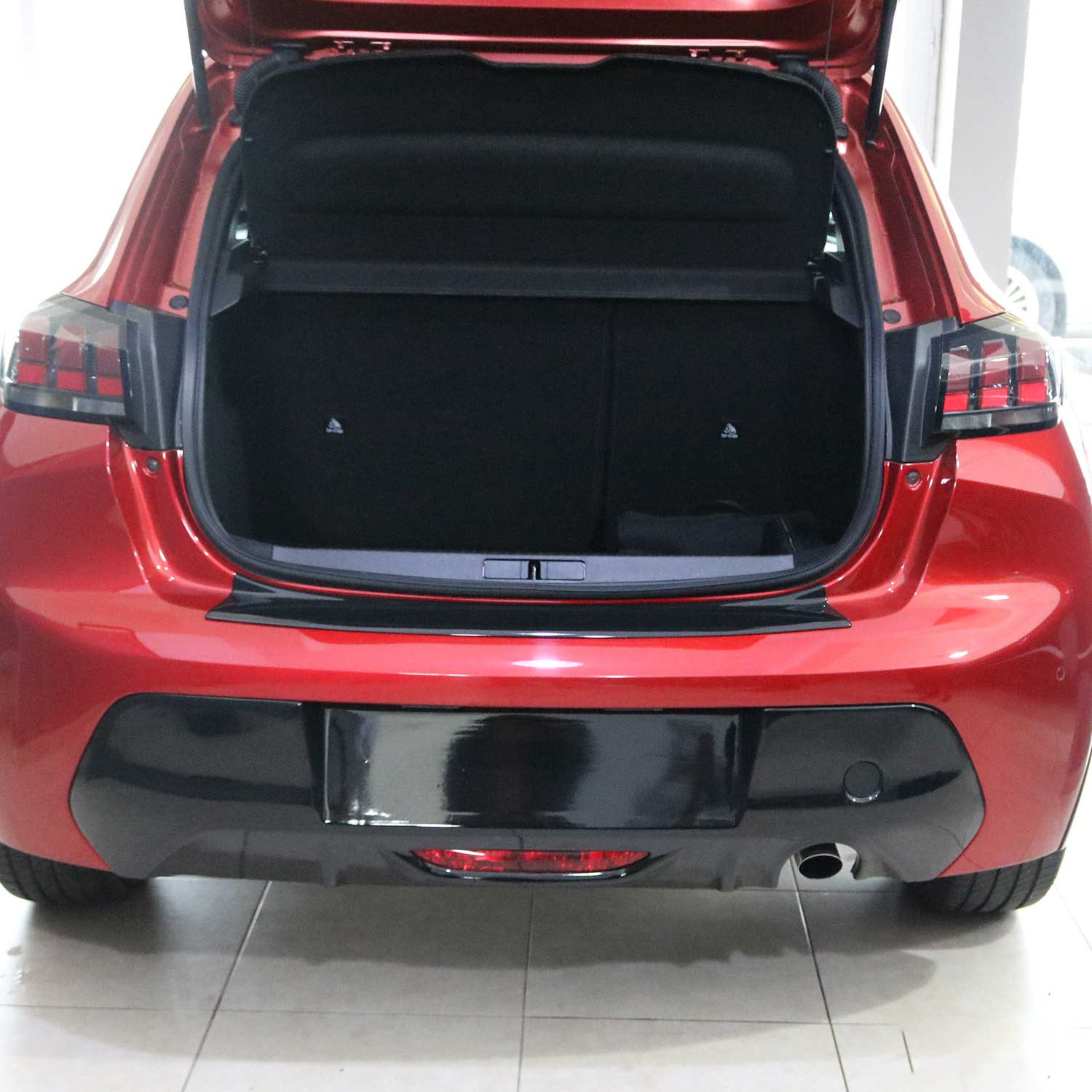 Protector de Parachoques Trasero para Peugeot 208 2019-2026 Negro Mate ABS 1Pza