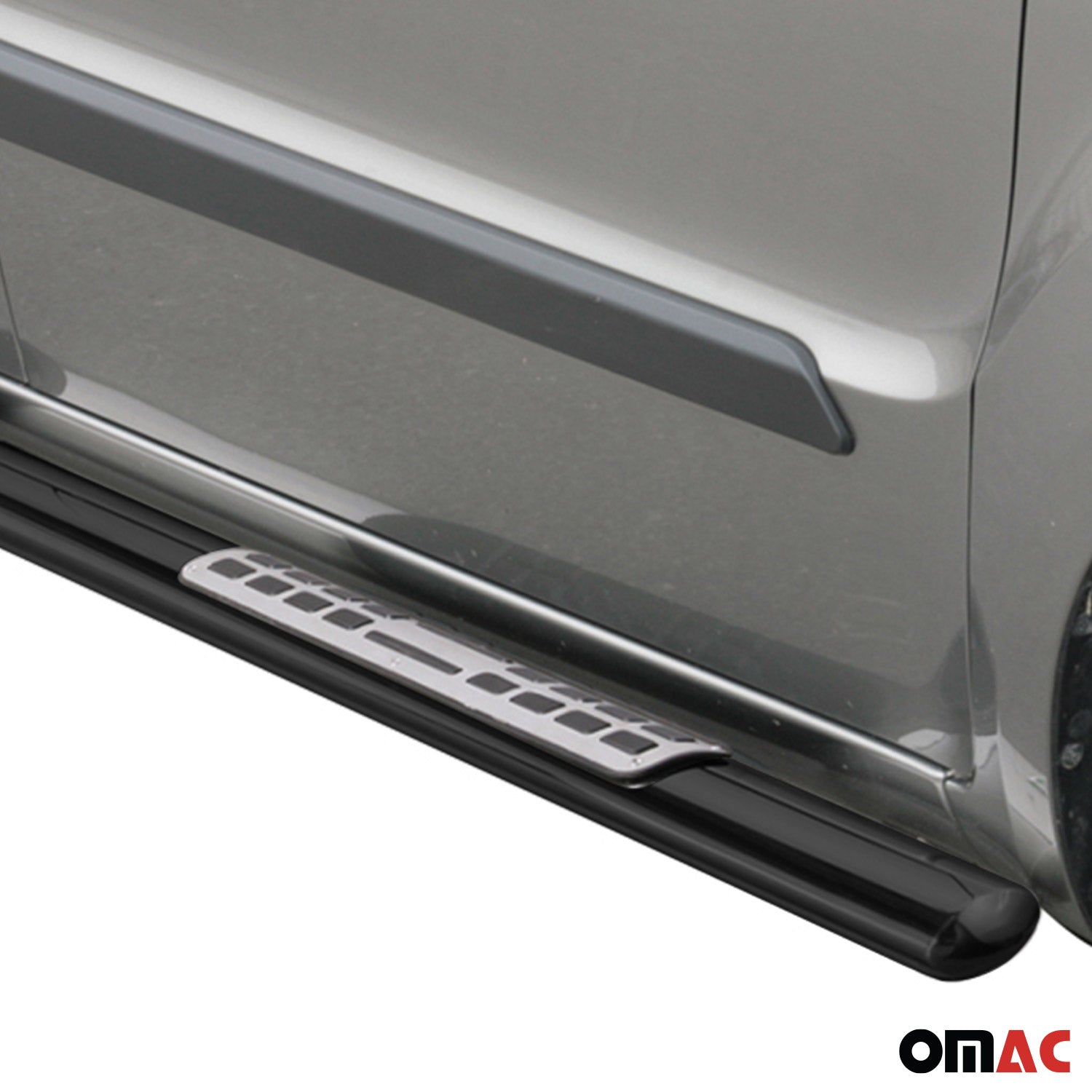 Par de Estribos Barras Laterales para Kia Soul 2009-2013 Negro Brillante Acero