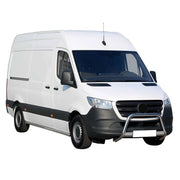 Bull Barra Frontal para Mercedes Sprinter 2018-2026 Plata Brillante Acero 1Pza