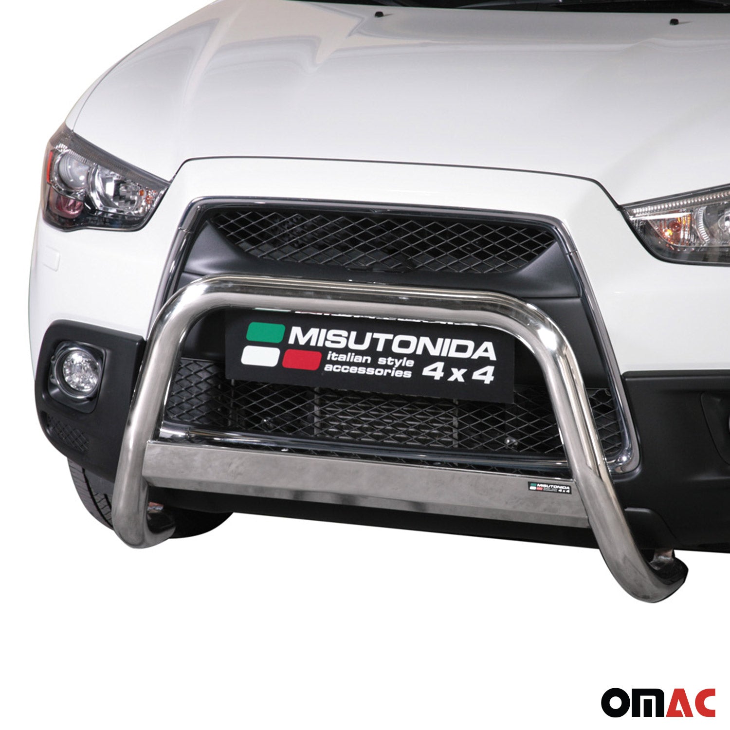 Bull Barra Frontal para Mitsubishi ASX 2010-2012 Plata Brillante Acero 1Pza