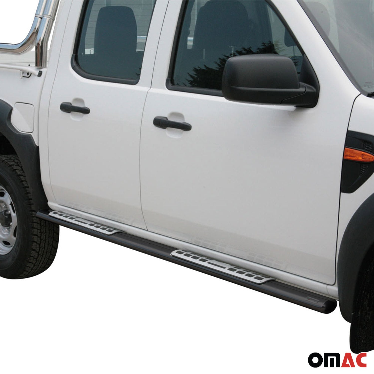 Estribos Barras Laterales para Ford Ranger Double Cab 2009-2011 Negro Acero