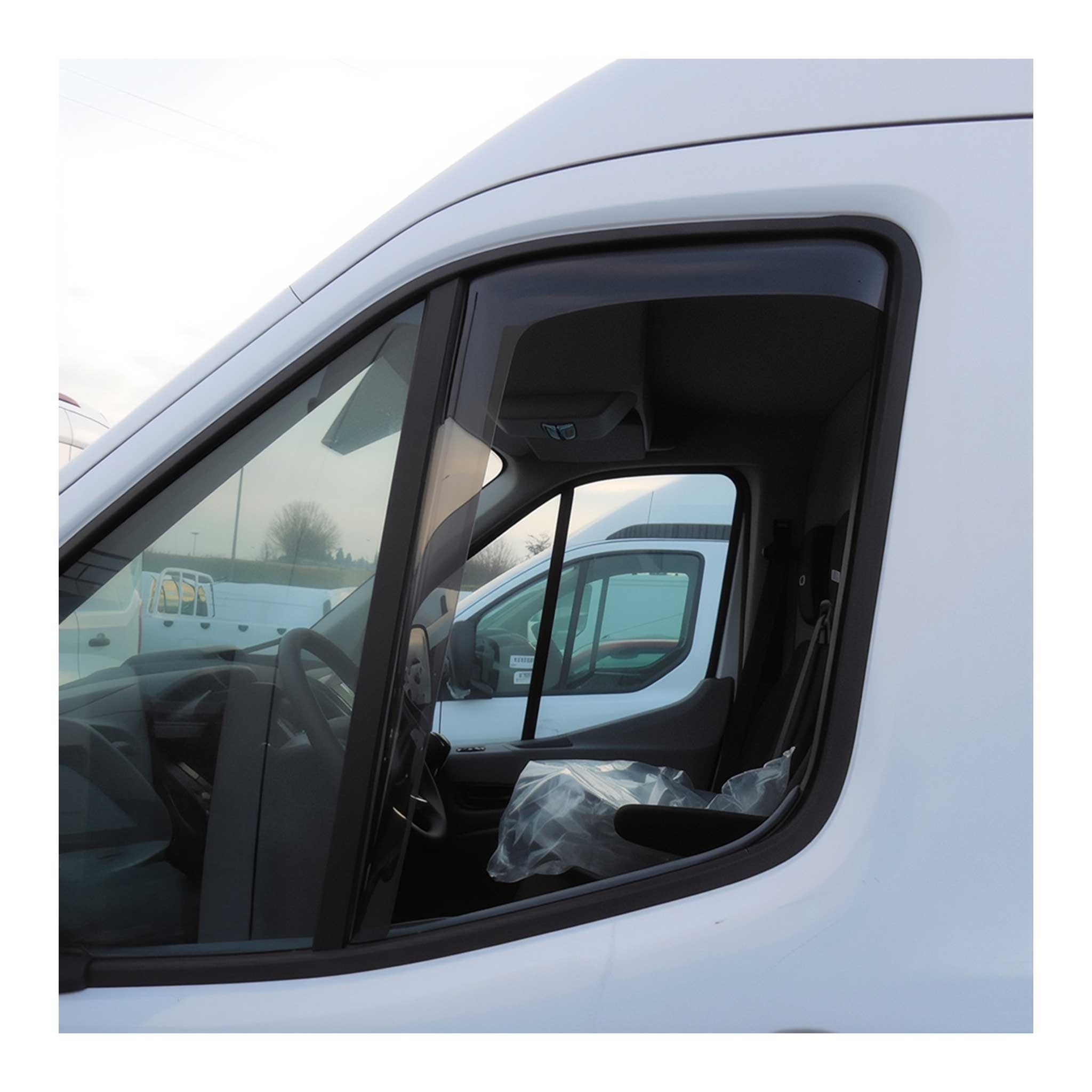 Deflectores de Aire de Viento para Ford Transit 2014-2025 Oscuro Acrílico 2Pza