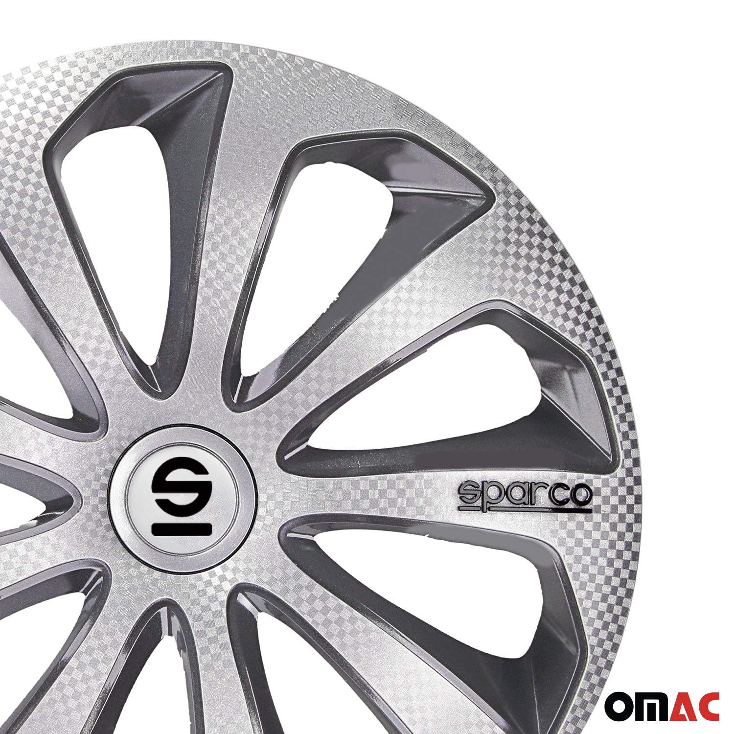 Sparco Tapacubos 16" pulgadas Universal Plata Carbono Gris ABS