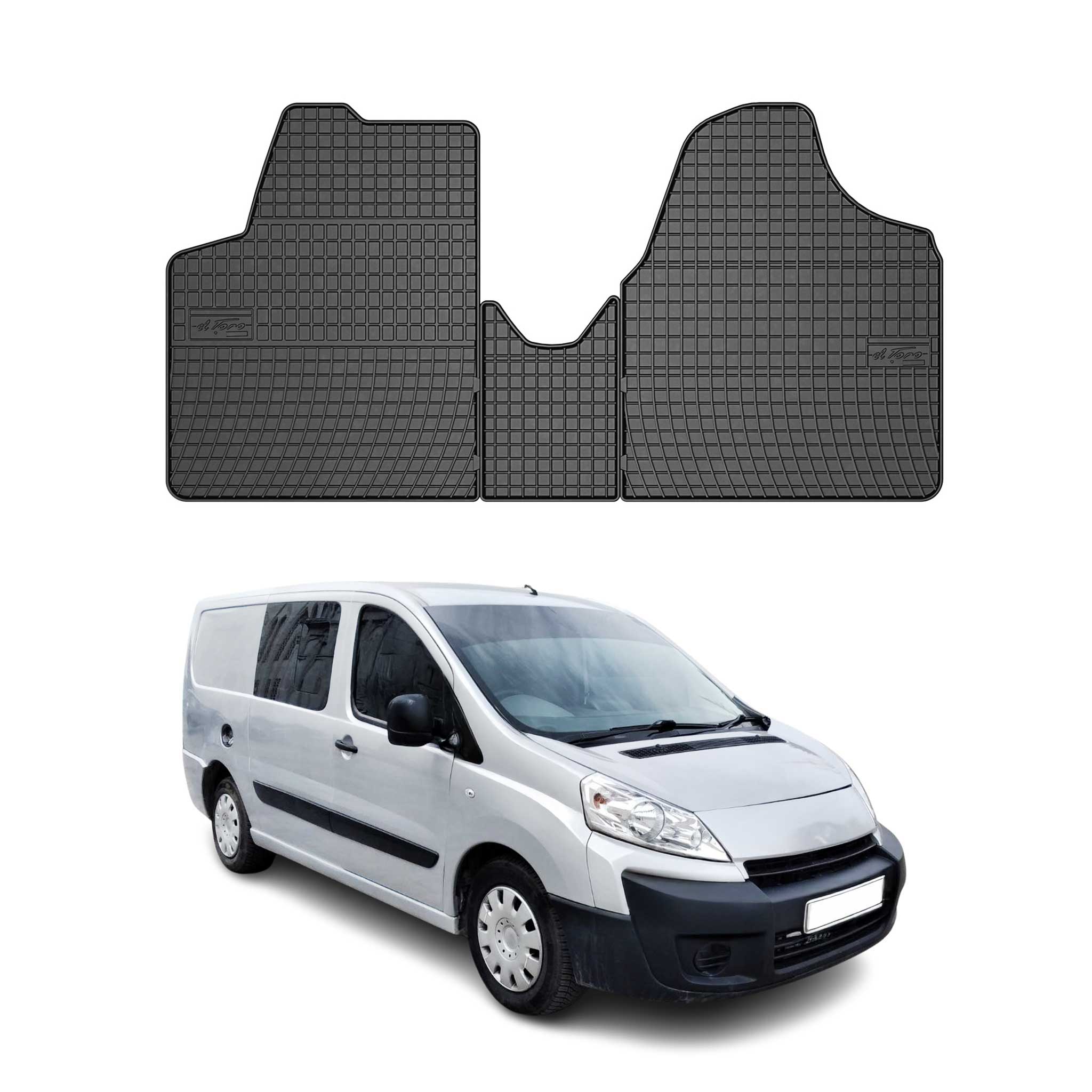 OMAC Alfombrillas De Coche para Toyota Proace 2013-2016 1.línea Negro TPE 3Pza