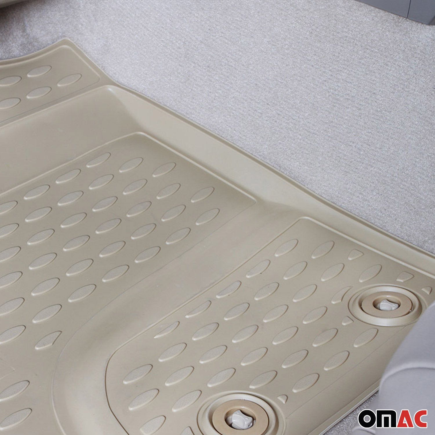 OMAC Alfombrillas De Coche para BMW X1 E84 2009-2015 Beige Goma TPE 4Pza