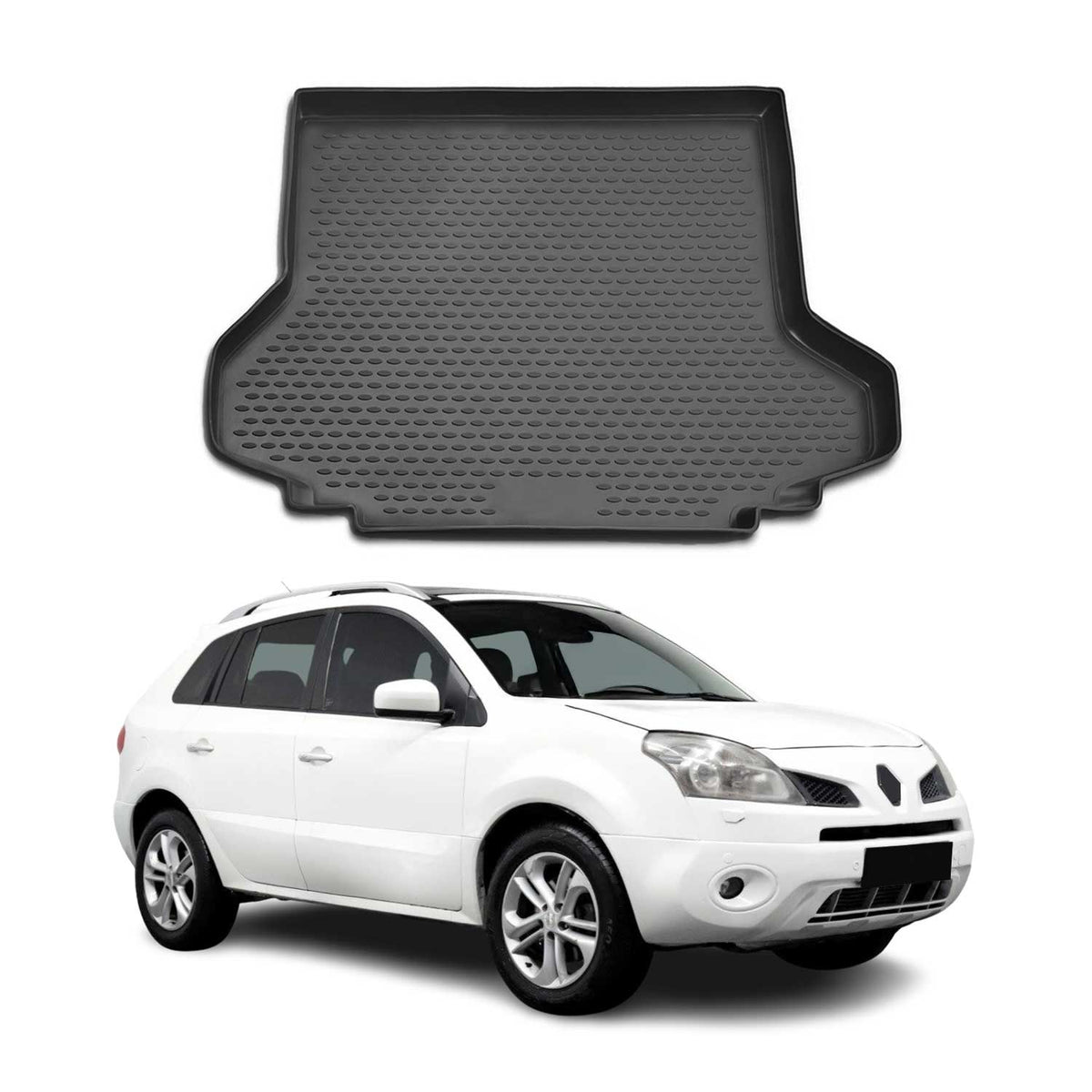 OMAC Bandeja Maletero Alfombrilla para Renault Koleos 2008-2016 Negro Goma TPE