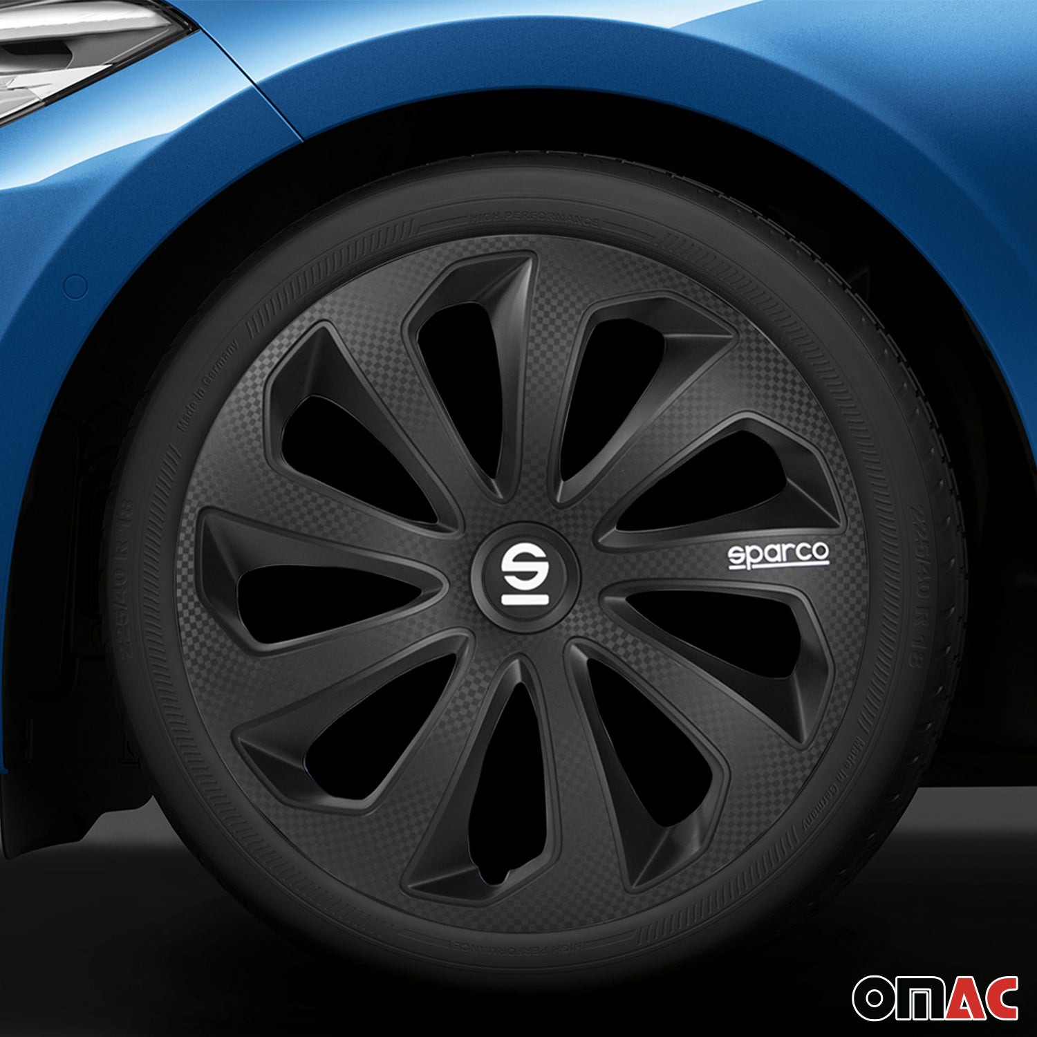 Sparco Tapacubos 16" pulgadas Universal Carbono Negro ABS Plástico