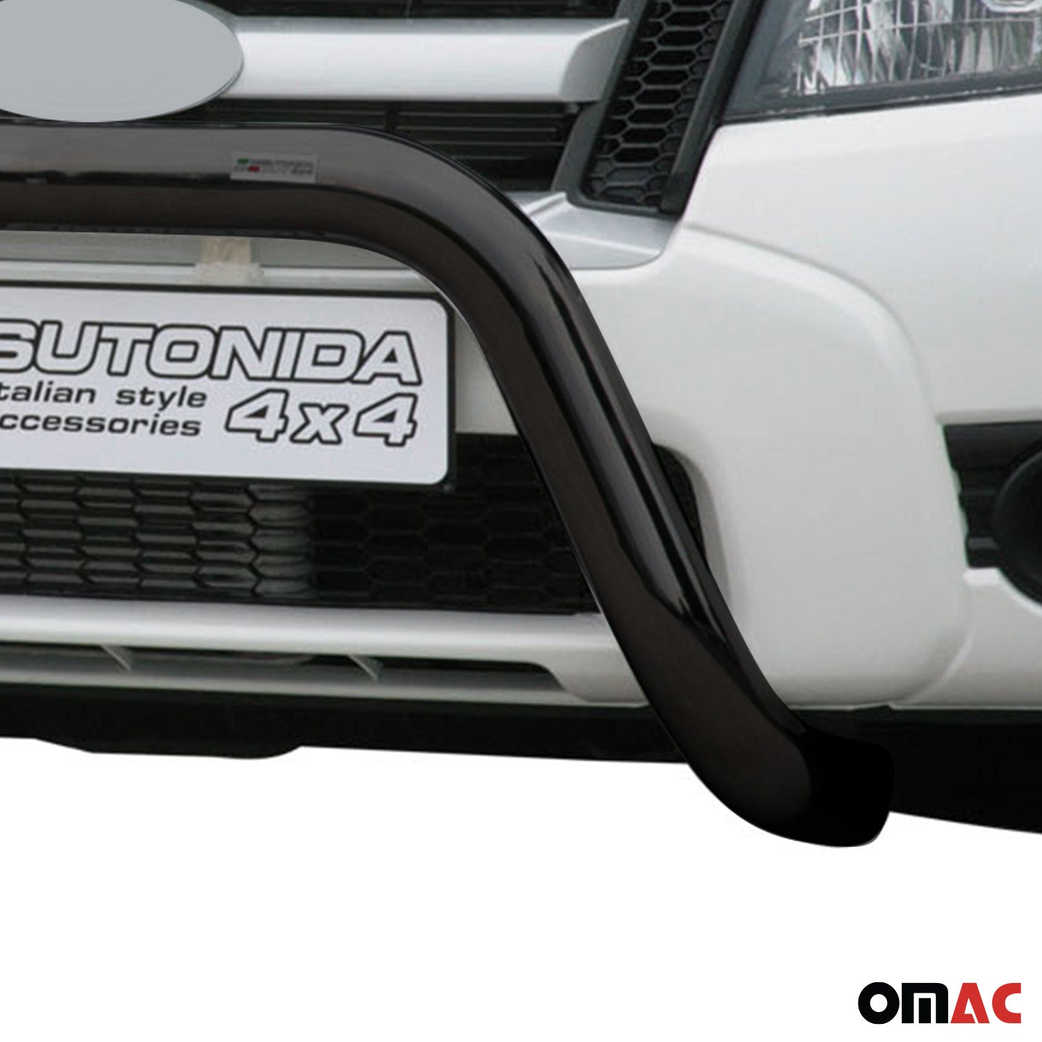 Bull Barra Frontal para Ford Ranger 2009-2011 Negro Brillante Acero