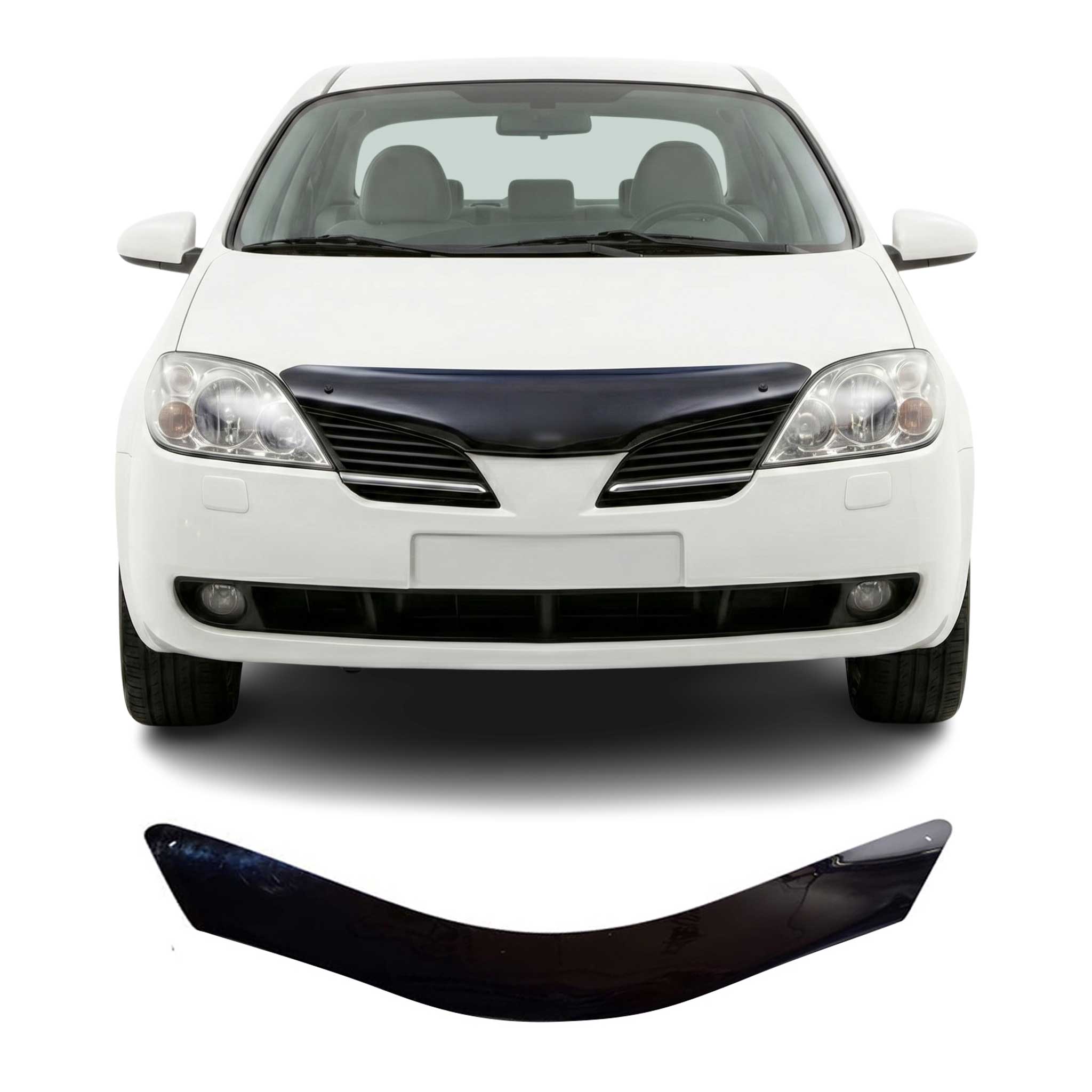 Deflector de Capó para Nissan Primera 2002-2008 Oscuro Brillante Acrílico