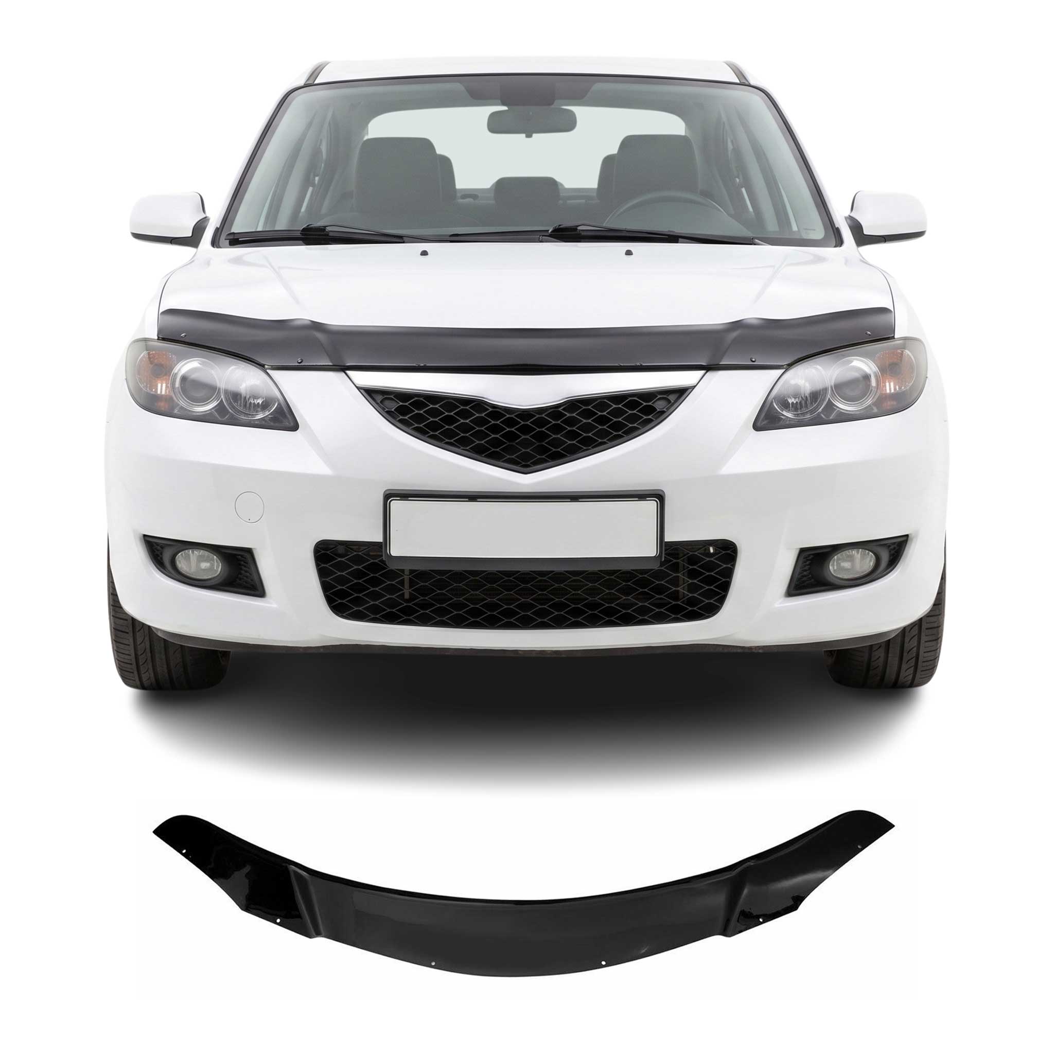 Deflector de Capó para Mazda 3 2003-2009 Sedán Oscuro Brillante Acrílico