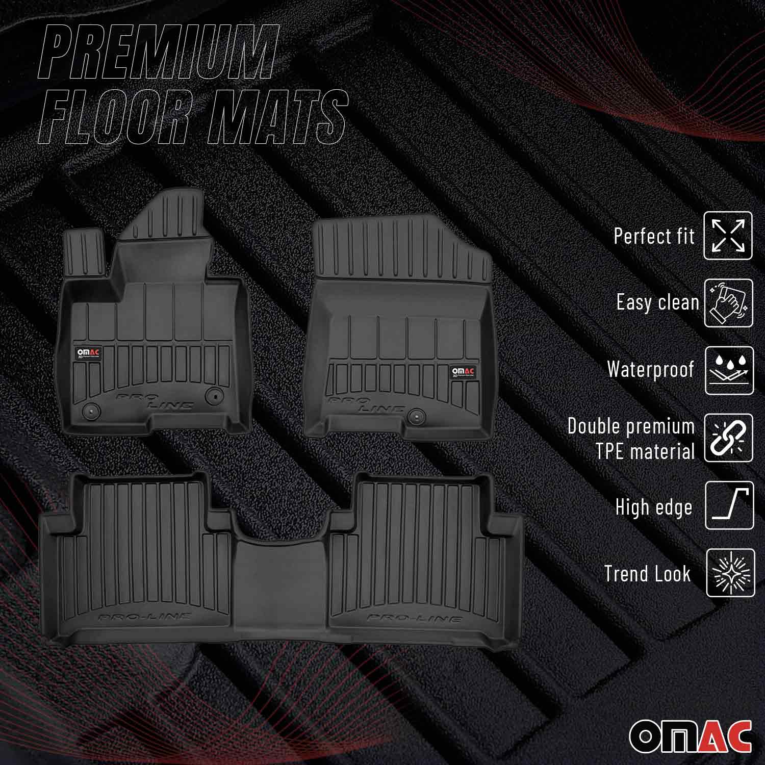 OMAC Premium Alfombrillas De Coche para Kia Sorento 2021-2026 Hybrid TPE Goma 3x