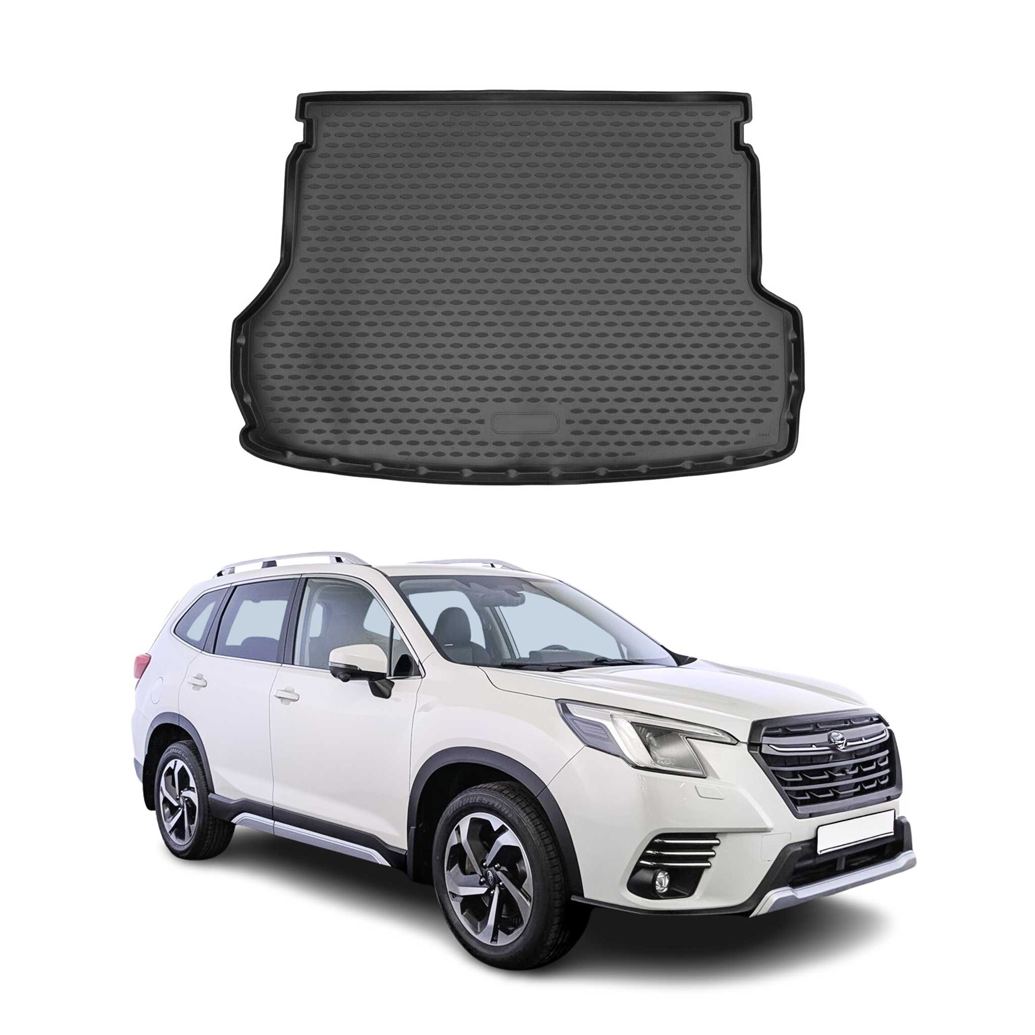 OMAC Bandeja Maletero Alfombrilla para Subaru Forester 2018-2025 Negro Goma TPE