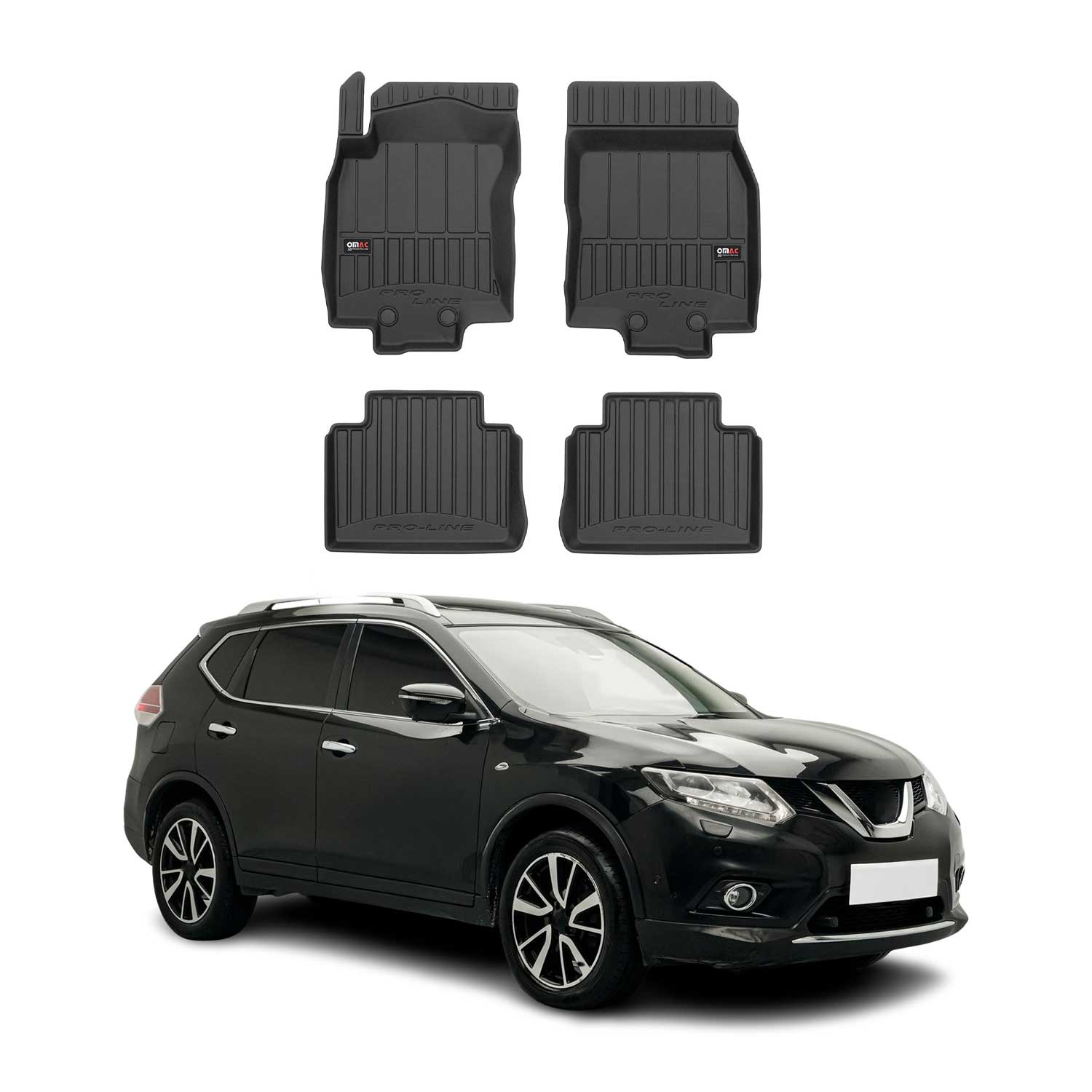 OMAC Premium Alfombrillas De Coche para Nissan X-Trail 2013-2021 TPE Goma 4x